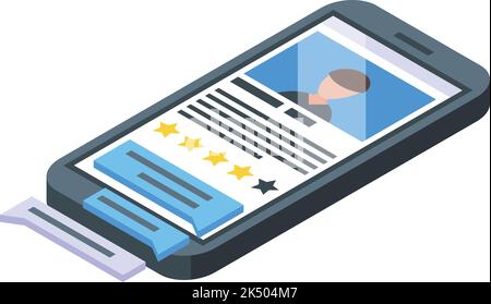 Smartphone education icon isometric vector. System learning. Online school Stock Vector