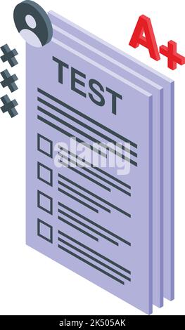 Test learning icon isometric vector. Lms online. Education software Stock Vector