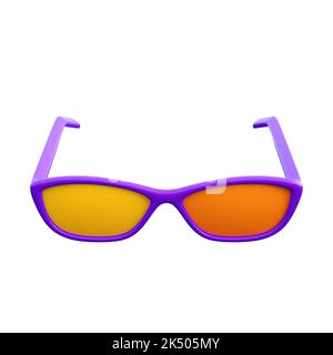 3d cinema or summer glasses. Cinema, virtual reality, technology, innovation or summer vacation concept. High quality isolated 3d render Stock Photo