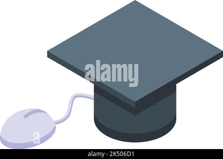 Online graduation icon isometric vector. Training school. Learning system Stock Vector