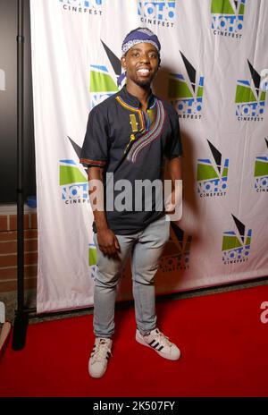 Glendale, California, USA 29th September 2022 Filmmaker Ofentse Malatseattends Noho Cinefest 'Dying to Sleep' Premiere at LOOK Dine In Cinemas Glendale on September 29, 2022 in Glendale, California, USA. Photo by Barry King/Alamy Stock Photo Stock Photo