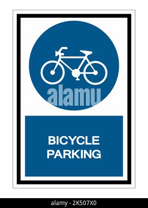 Bicycle Parking Symbol Sign Isolate on White Background,Vector Illustration EPS.10 Stock Vector