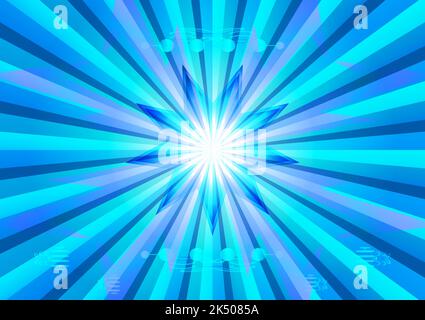 Abstract background blue star sunburst explosion technology graphic design pattern wallpaper vector illustration Stock Vector