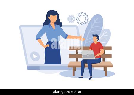How to videos, tutorial illustration exclusive design inspiration Stock Vector