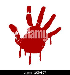 Dripping blood. Halloween bloody splatter spots and bleeding hand ...