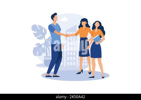 New team members flat modern design illustration Stock Vector
