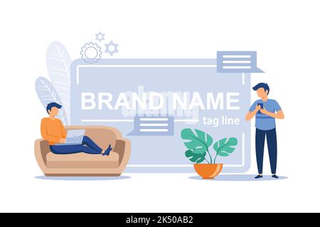 Naming and taglines flat modern design illustration Stock Vector