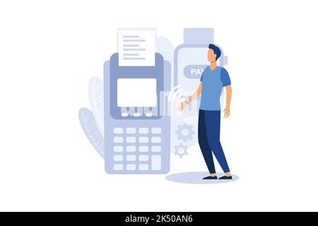 Contactless payment illustration exclusive design inspiration Stock Vector