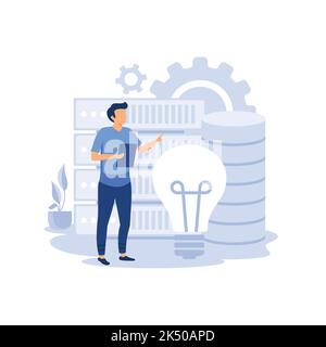 Innovative big data solutions abstract concept vector illustration. Big data architecture, business software solutions, development service, innovativ Stock Vector