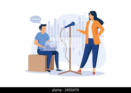 Voice and speech training illustration exclusive design inspiration Stock Vector