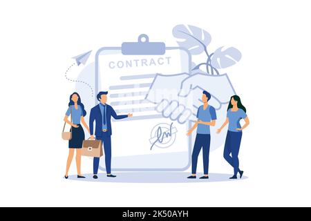handshake, conclusion of a contract, successful partnership, cooperation flat modern design illustration Stock Vector