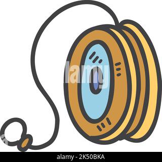 Hand Drawn cute yo yo toy illustration isolated on background Stock Vector