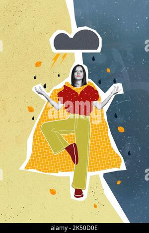 Photo cartoon comics sketch picture of dream dreamy lady harmony october nature isolated drawing background Stock Photo