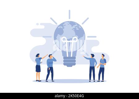 creative illustration of holiday date, earth hour, save energy and planet, design concept, world earth hour on March 30 vector flat modern design illu Stock Vector
