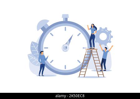 stopwatch on white background, express services, time management concept, fast reaction vector Stock Vector