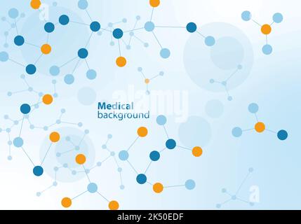 medical background with molecular mesh and illustrator Stock Vector