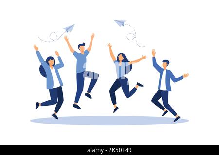 elegant business people celebrating characters flat modern design illustration Premium Vector Stock Vector