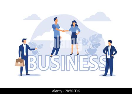 Co working space office interior with creative working people in public place workplace. Start up business. Young freelancers people working together. Stock Vector
