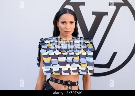 Jurnee Smollett attends the Louis Vuitton Fall/Winter 2023-2024  ready-to-wear collection presented Monday, March 6, 2023 in Paris. (AP  Photo/Christophe Ena Stock Photo - Alamy
