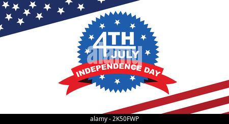 Fourth of July Independence Day in the United States. Happy Independence Day of America. Stock Vector
