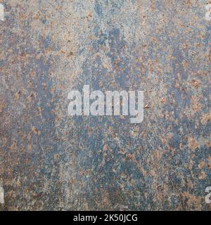 Rusty steel metal shovel covered with dirt texture Stock Photo