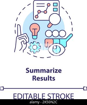 Summarize results concept icon Stock Vector