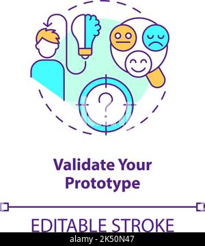 Validate your prototype concept icon Stock Vector