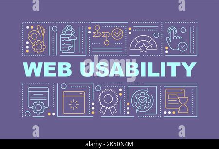 Website usability word concepts violet banner Stock Vector