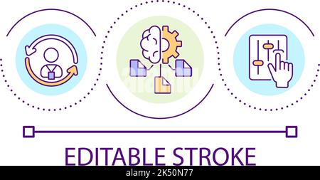Adapt to new workplace loop concept icon Stock Vector