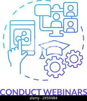 Conduct webinars blue gradient concept icon Stock Vector