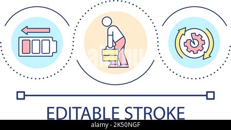 Low work productivity loop concept icon Stock Vector