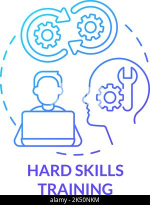 Hard skills training blue gradient concept icon Stock Vector