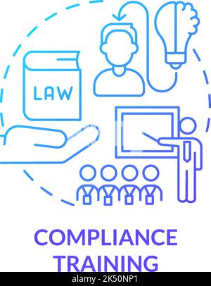 Compliance training blue gradient concept icon Stock Vector