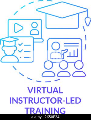 Virtual instructor-led training blue gradient concept icon Stock Vector