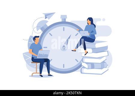 distance learning, online courses, education, online books and textbooks, collective learning, exam preparation, solve the task of speed flat vector i Stock Vector
