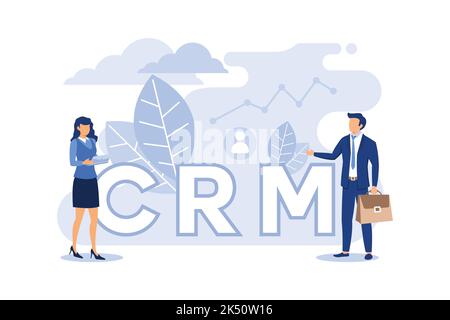 customer relationship management concept illustration, incoming marketing idea. flat vector illustration Stock Vector