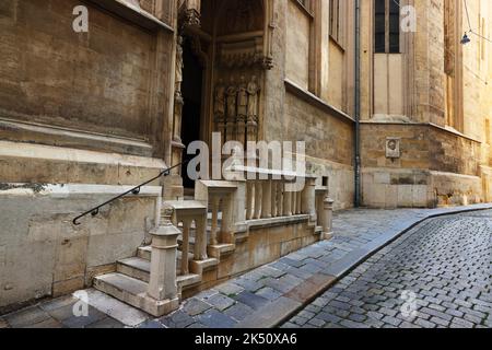 Gotik, Wien, Wien Kirche, Kirche, die Kirche Maria am Gestade  in der Innenstadt von Wien ist eine der schönsten gotischen Kirchen Wiens Stock Photo