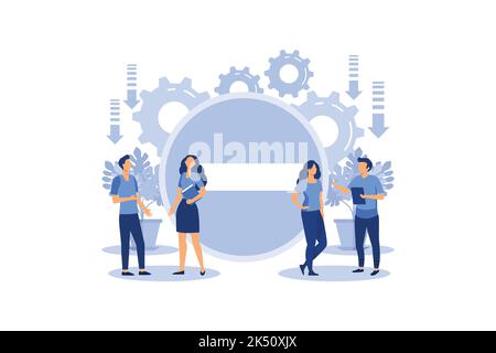 problems at work, stress, work, fatigue, emotions, frustration, weaknesses flat vector illustration Stock Vector