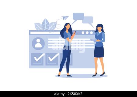 news, social networking, chat, dialogue speech bubbles, websites flat vector illustration Stock Vector