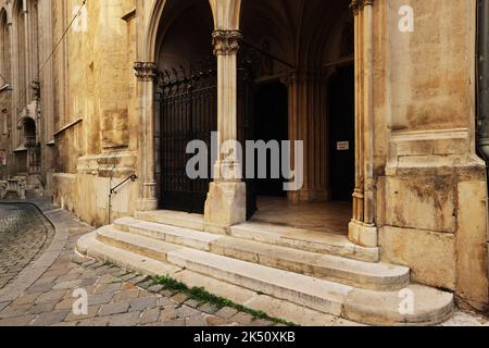 Gotik, Wien, Wien Kirche, Kirche, die Kirche Maria am Gestade  in der Innenstadt von Wien ist eine der schönsten gotischen Kirchen Wiens Stock Photo