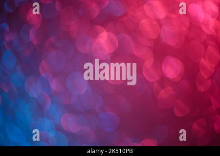 Blue and pink soft bokeh lights festive defocused abstract background Stock Photo