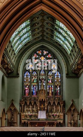 Sacred Heart Church,the town's first Roman Catholic church which was built in 1857, designed by Edward Welby Pugin. Stock Photo