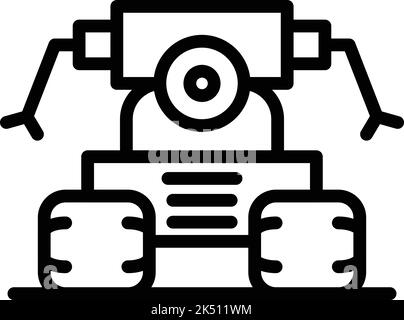 Police robot icon outline vector. Ai child. Chatbot cute Stock Vector
