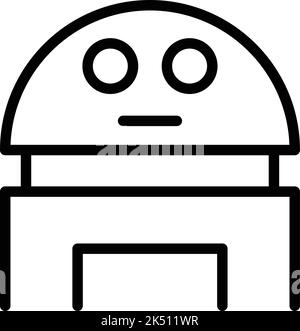 Chatbot icon outline vector. Child ai. Toy assistant Stock Vector