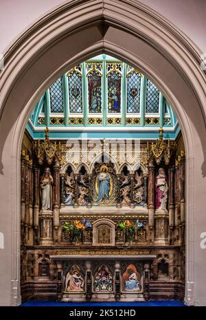 Sacred Heart Church,the town's first Roman Catholic church which was built in 1857, designed by Edward Welby Pugin. Stock Photo