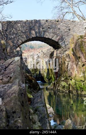 The birks Bridge over the River Duddon near Seathwaite, Duddon Valley, Cumbria Stock Photo