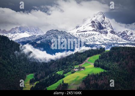 San Vigilio di Marebbe, South Tyrol - Beautiful Dolomites, Alto Adige, Italy Alps autumn scenics Stock Photo
