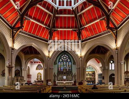 Sacred Heart Church,the town's first Roman Catholic church which was built in 1857, designed by Edward Welby Pugin. Stock Photo