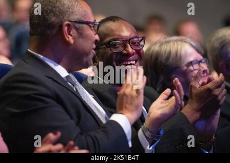 Birmingham, UK. 5 October 2022. UK Cabinet Ministers watch the Prime Ministers conference speech. The Conservative Party Conference is taking place in Birmingham ICC, weeks after Liz Truss became Prime Minister. Credit: Benjamin Wareing/ Alamy Live News Stock Photo