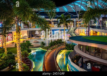 Gold Coast, Australia - Pacific Fair shopping centre illuminated at night Stock Photo